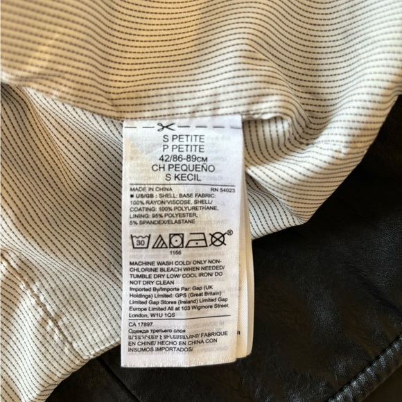 Banana Republic Faux Leather Moto Jacket Size Small Petite SP - Picture 4 of 6